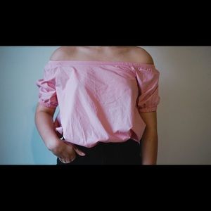 Madewell | off the shoulder bubble top | s